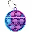 popit nyckelring cirkulär multi blå-rosa