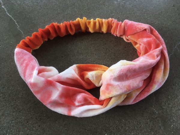 Sammetshårband orangerosa
