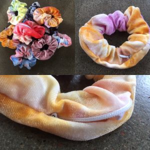 Blixtlås-scrunchie orange-lila