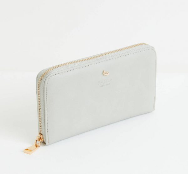 Plånbok/clutch, grå m. kanin