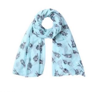 Ljusblå kaninscarf
