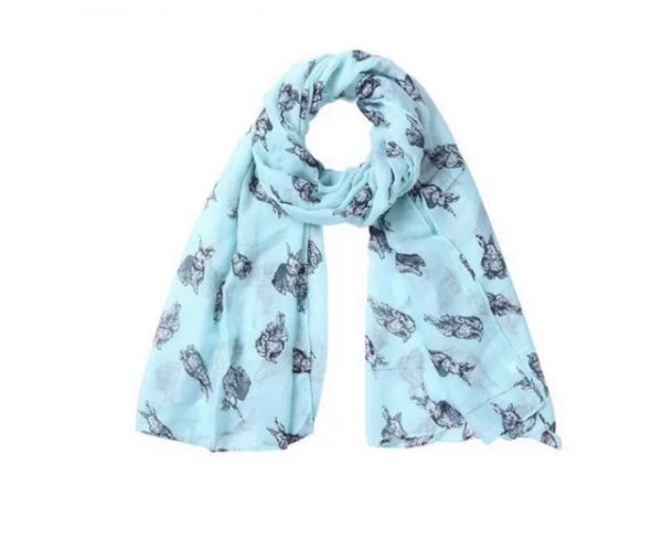 Ljusblå kaninscarf