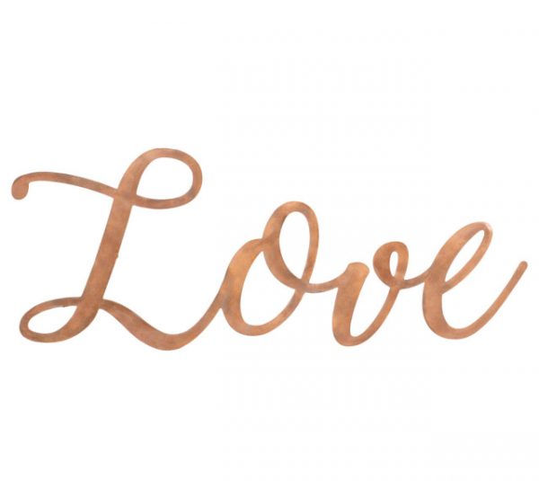 Kopparskylt Love