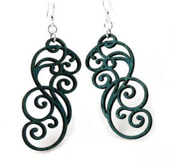 Filigree träörhängen