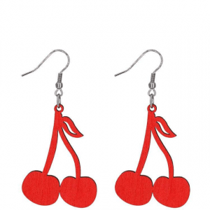 Cherry träörhängen