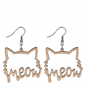 Träörhängen Meow
