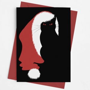 Black cat julkort
