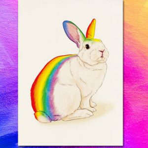 Vykort rainbowbunny